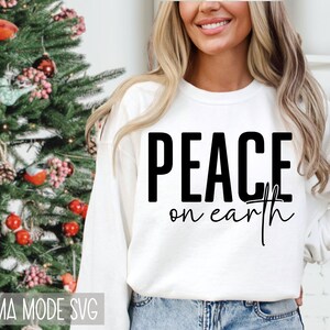 Frieden auf Erden SVG PNG | Weihnachten Carol SVG | Frohe Weihnacht-Svg | Weihnachten Familie geschnitten | Weihnachts-Stern-Svg | Weihnachts-Pullover-Svg Png