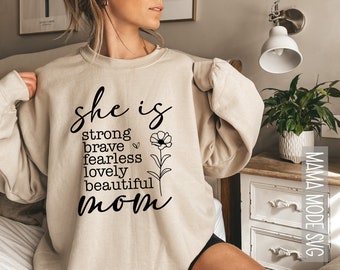 She is Mom Svg, Cricut Svg File for Moms, Stong Mama Svg File for Mom, Inspirational Mom Shirt Svg, She is Mom Png Cut File, Motherhood Svg