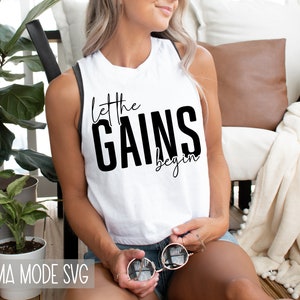 Niech zyski się rozpoczną SVG | Cytat z siłowni SVG | Fitness SVG | Inspirujące SVG | Trening SVG | Bieganie SVG | Nastawienie na sukces SVG