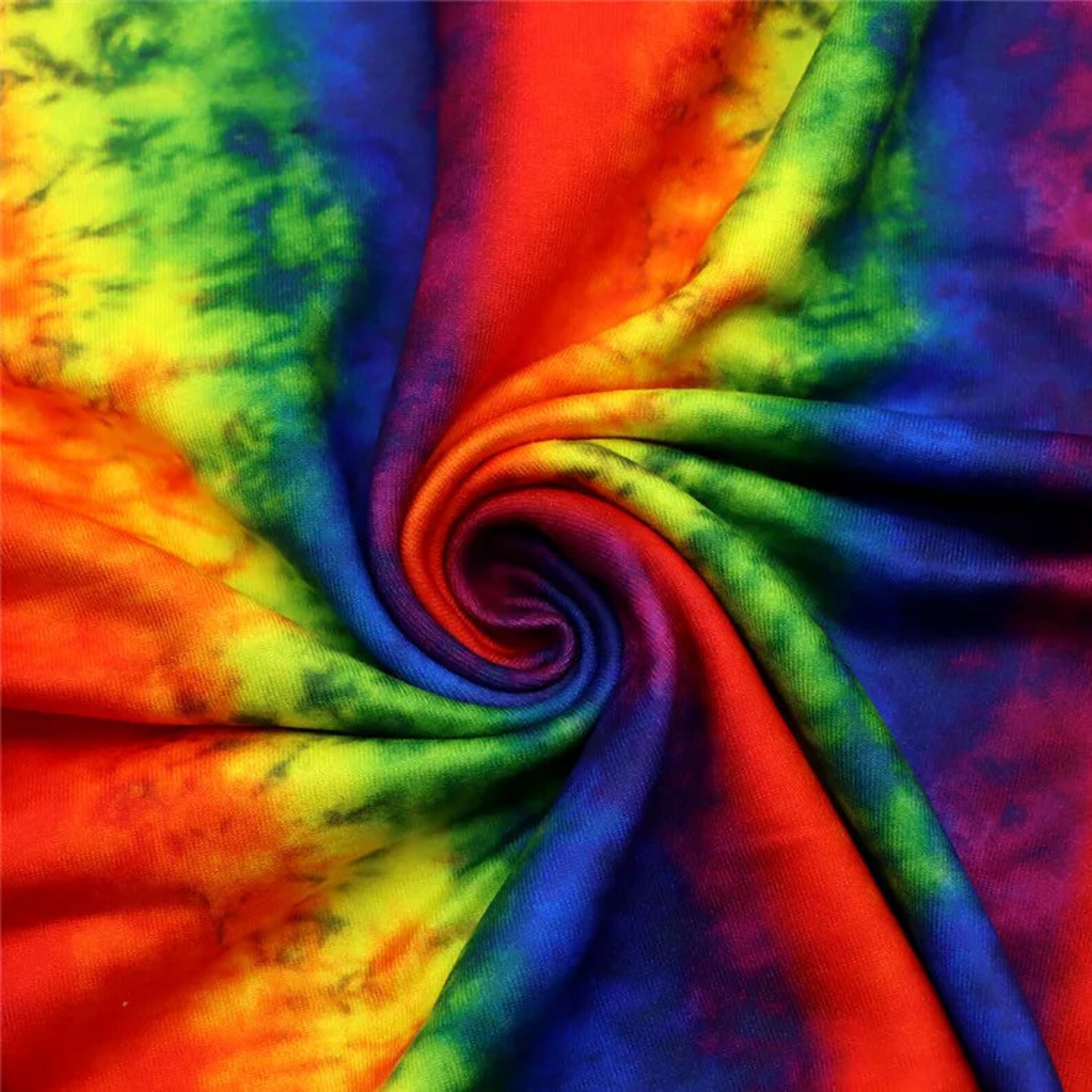 Rainbow Tie Dye Double Brushed Poly Fabric Etsy