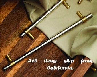 Stainless Steel, Silver and Gold Cabinet Pull, Cabinet Handle, Wardrobe Pull, Modern Wardrobe Handles
