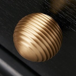 Solid Brass Ball Cabinet Knob: Modern Single Hole Drawer Pull