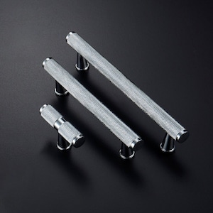 Silver Knurled - Brass Pull, Knurled Cabinet Handles, Solid Brass Bar Handles & Pulls, Brass Cabinet Hardware, FINAL SALE!