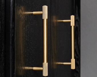 3 3/4",5",6.3" Solid Brass Textured Knurled Cabinet Pulls- Brass Drawer Handles, and Brass Cabinet Handles