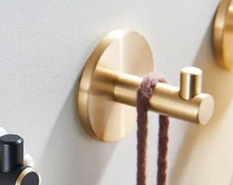 Solid Brass Wall Hook: Modern Coat & Bathroom Hook