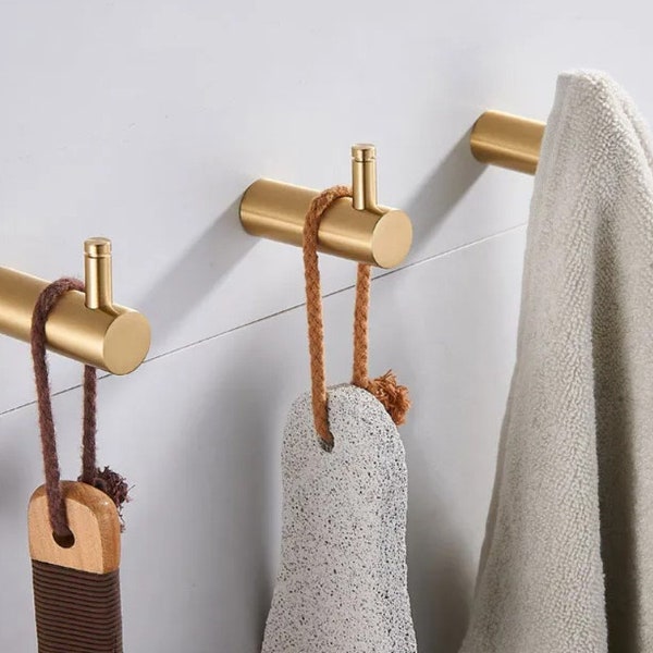 Solid Brass Wall Hook Decorative Wall Hooks Modern Brass Coat Hangers Rack Hooks Versatile Hook OneStepAheadStudio