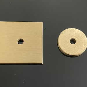 Brushed Brass Backplate for Cabinet Knobs and Cabinet Pulls
