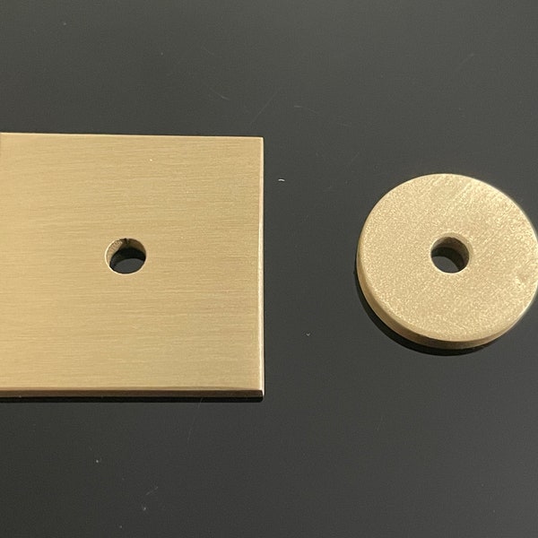 Brushed Brass Backplate for Cabinet Knobs and Cabinet Pulls
