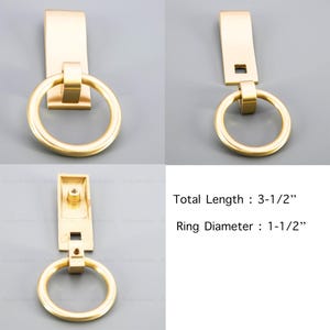 Brass Ring Pull Drawer Knobs: Kitchen Cabinet Hardware 1-1/2" RING PULL