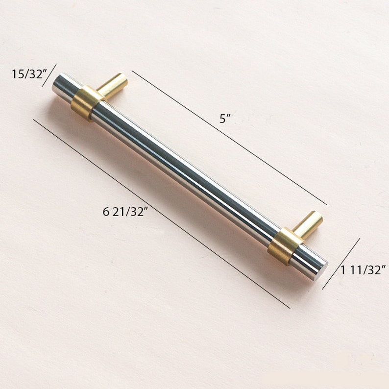 Stainless Steel Silver and Gold Pull Handle Etsy