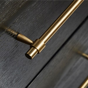 Gold Modern Satin Brass Pull, Cabinet Handles, Solid Brass Bar Handles & Pulls, Solid Brass Cabinet Hardware, Furniture Pulls, Cupboard