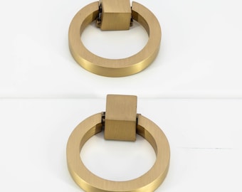 Gold Moderner Messing Griff, Möbelknäufe, massive gebürstete Messing Griffe & Knäufe, massive Messing Schrankbeschläge, Möbelknäufe, SCHLUSSVERKAUF!