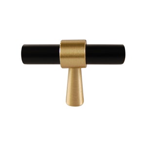 Black Modern Brass Pull, Cabinet Handles, Solid Brass Bar Handles & Pulls, Solid Brass Cabinet Hardware, Furniture Pulls, FINAL SALE T- BAR PULL