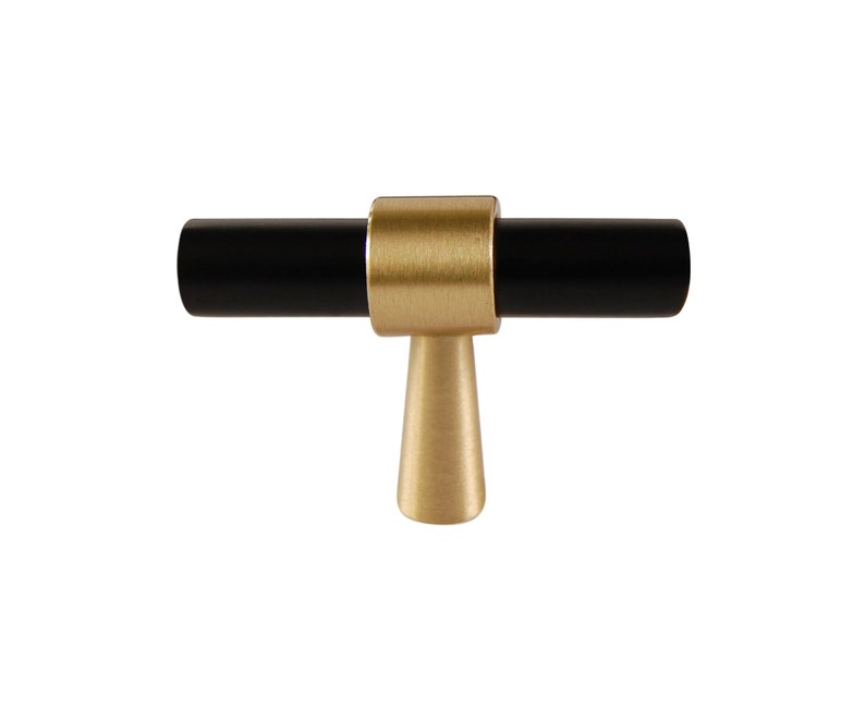 Black Modern Brass Pull, Cabinet Handles, Solid Brass Bar Handles & Pulls, Solid Brass Cabinet Hardware, Furniture Pulls, FINAL SALE T- BAR PULL