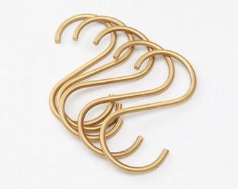 Solid Brass S-Hooks: Kitchen, Garden, Utility Hanging