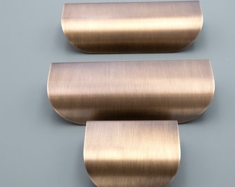 Invisible Brushed Bronze Drawer Pulls - Handle Finger Pull, Cabinet Hardware