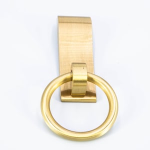 Satin Brass Ring Pull: Modern Cabinet & Drawer Hardware