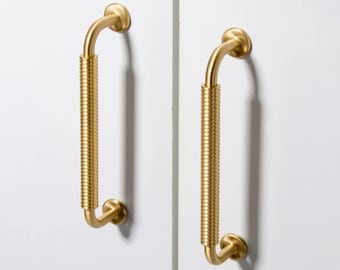 Modern Brushed Brass Cabinet Pull: Kitchen & Bath Hardware