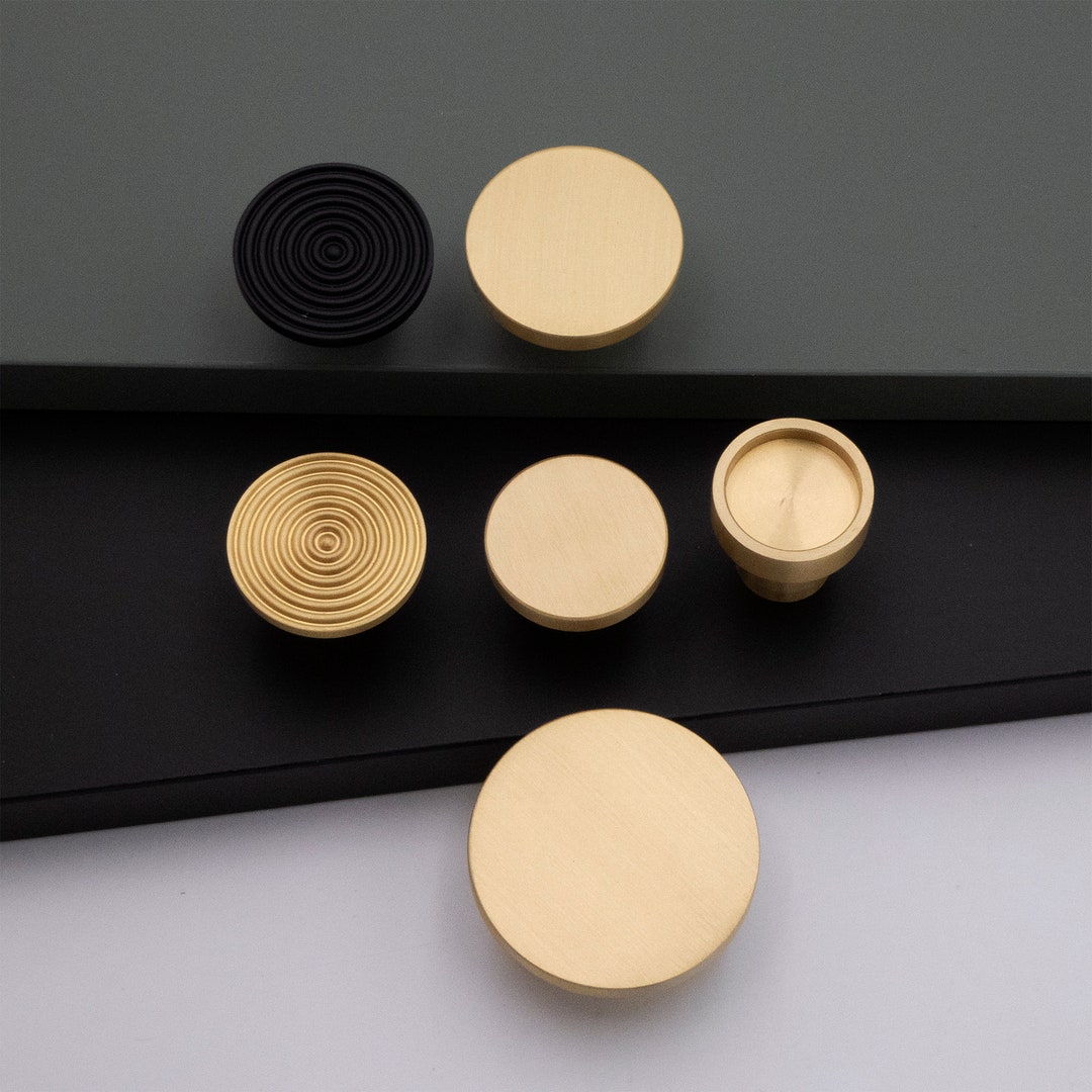 Brass Knob, Solid Brass Knobs, Modern Black Knobs Etsy