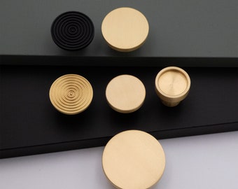 Solid Brass Cabinet Knob: Modern Round Hardware