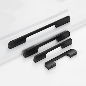 Black Aluminum Alloy Drawer Pulls Black Kitchen Cabinet Pulls Black Closet Wardrobe Handles, FINAL SALE!
