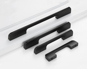 Black Aluminum Alloy Drawer Pulls Black Kitchen Cabinet Pulls Black Closet Wardrobe Handles, FINAL SALE!