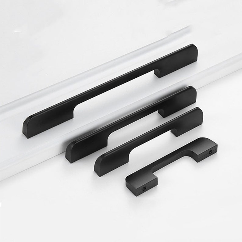 Modern Black Kitchen Pulls and Handles Drawer Pulls Etsy