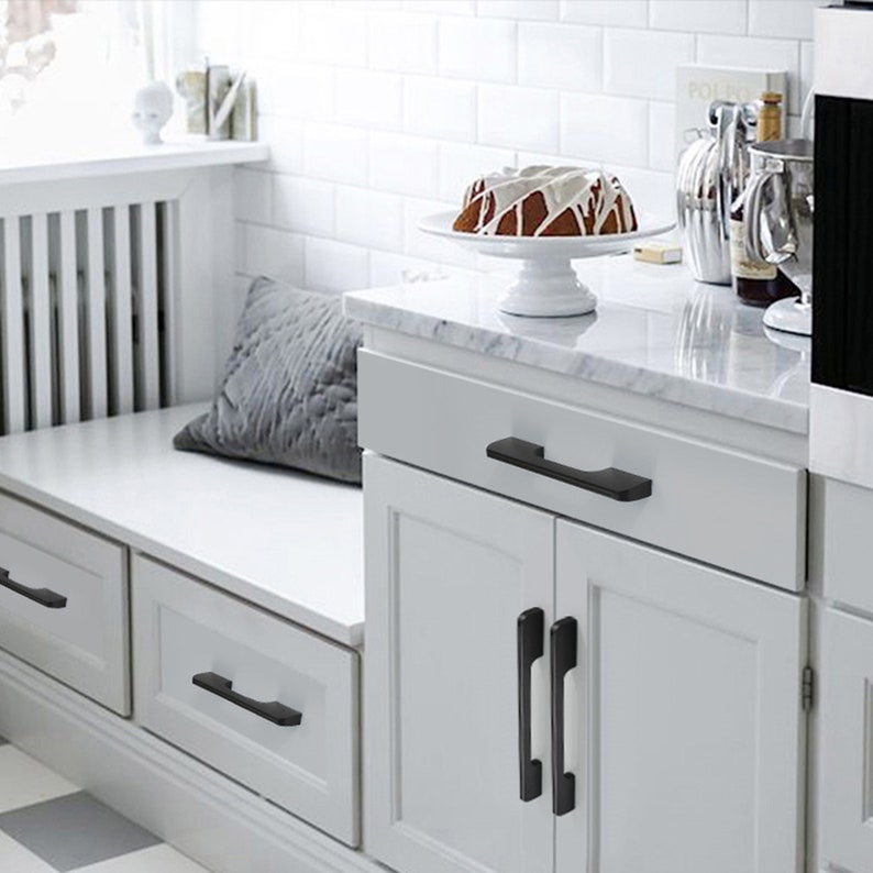Modern Black Kitchen Pulls and Handles Drawer Pulls Etsy