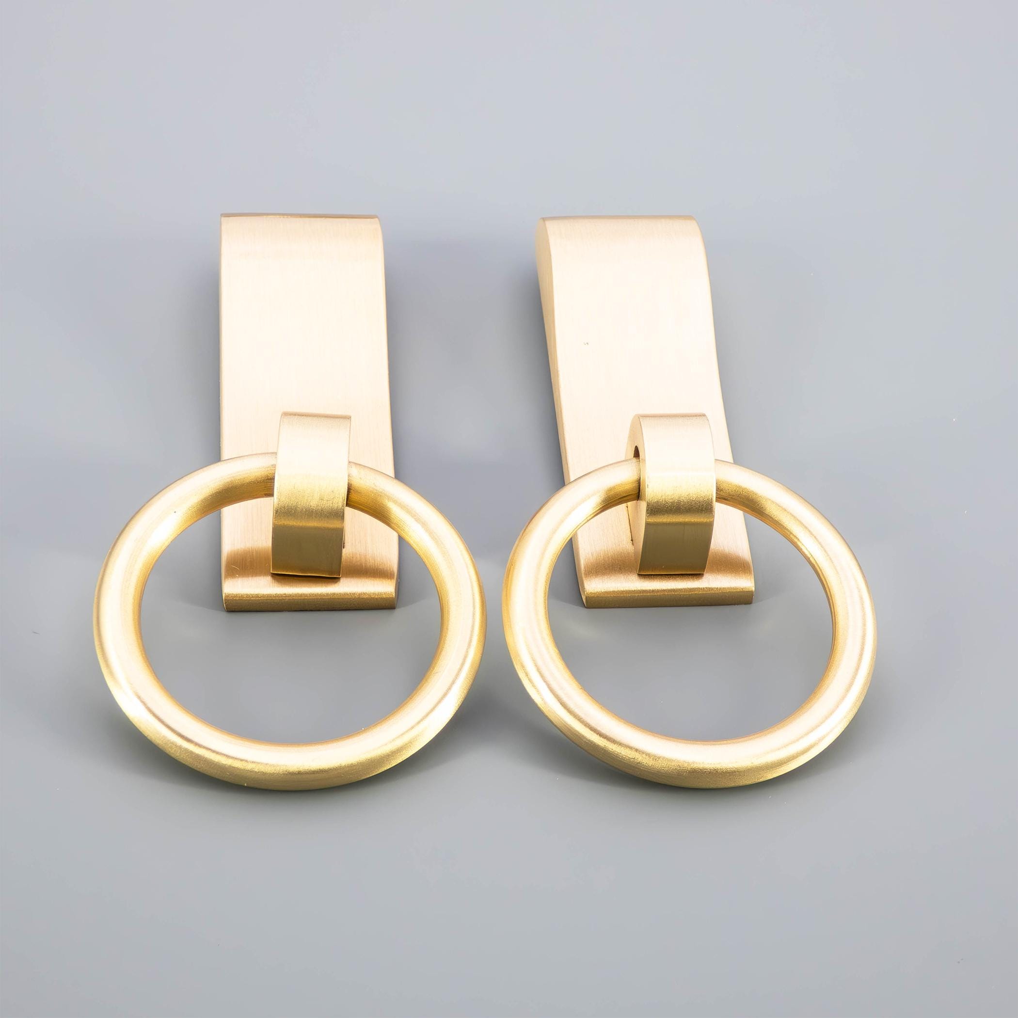 Brushed Brass Ring Pull: Modern Cabinet & Drawer Hardware - Etsy