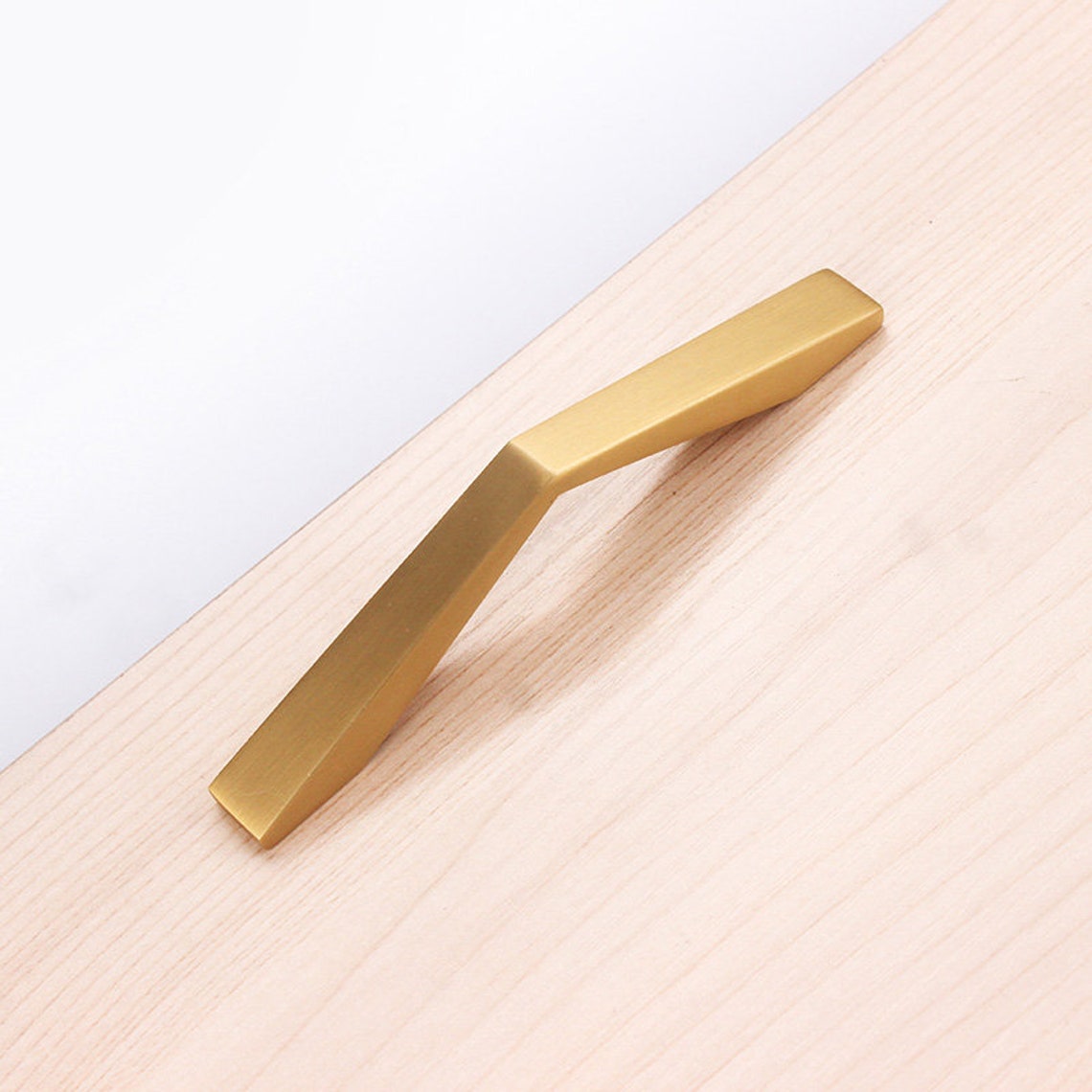 Gold Modern Brass Pull Handles Solid Brushed Brass Etsy