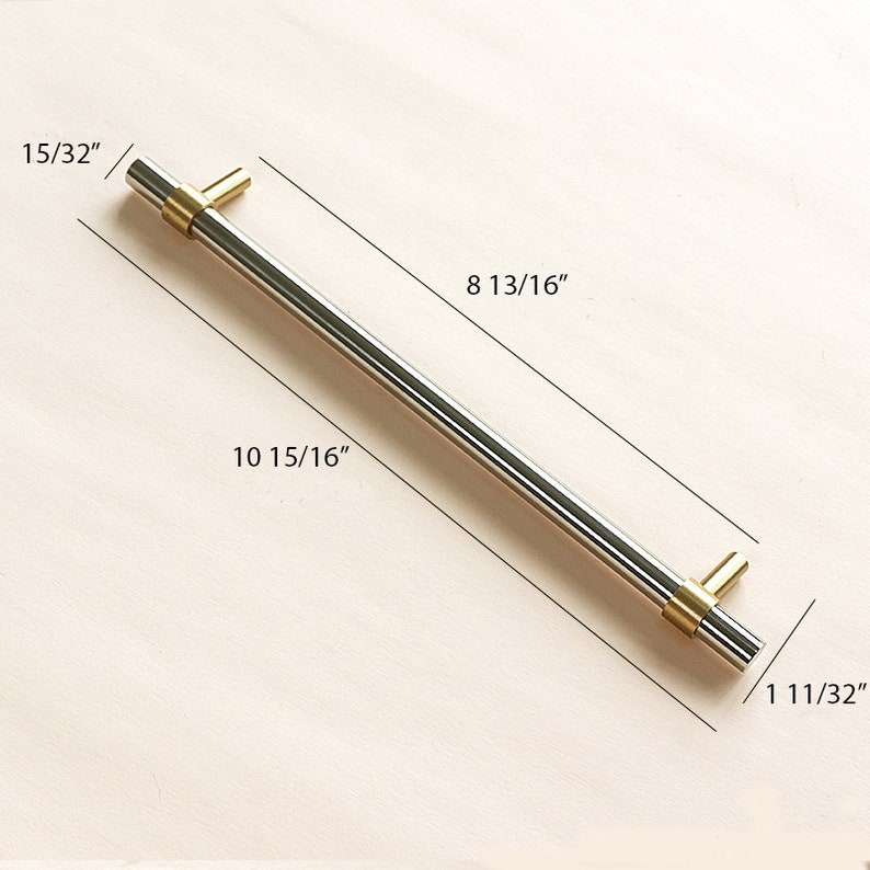 Stainless Steel Silver and Gold Pull Handle Etsy