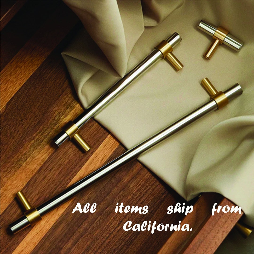 Stainless Steel, Silver and Gold Pull, Handle, Wardrobe