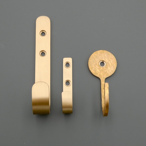 Gancho de pared de latón: organizador decorativo para abrigos y baños