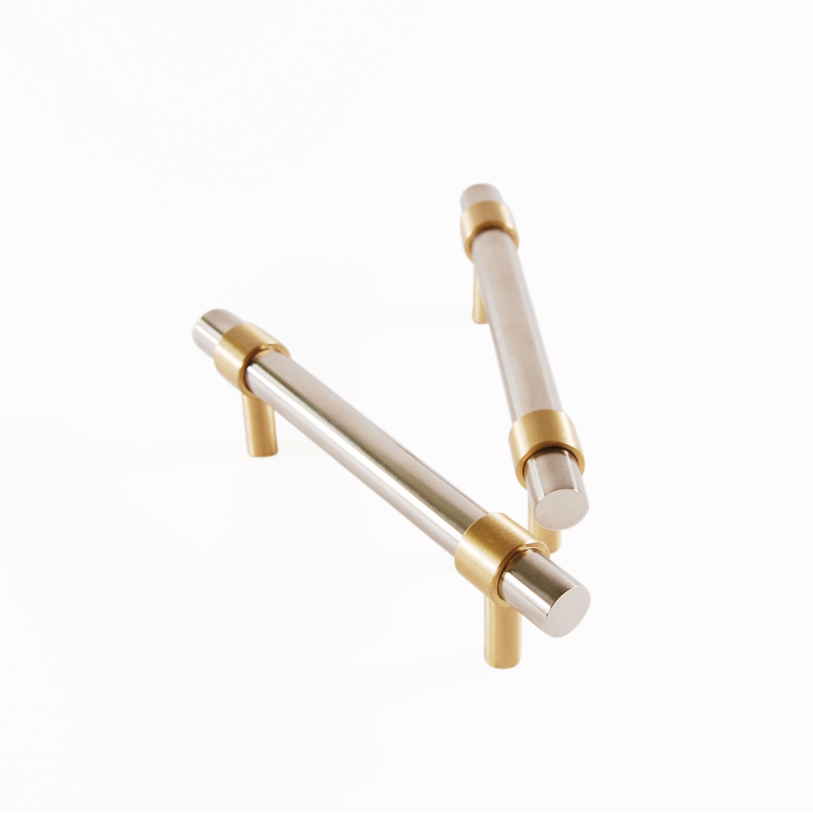 Solid Brass and Stainless Steel Silver and Gold Pull Etsy