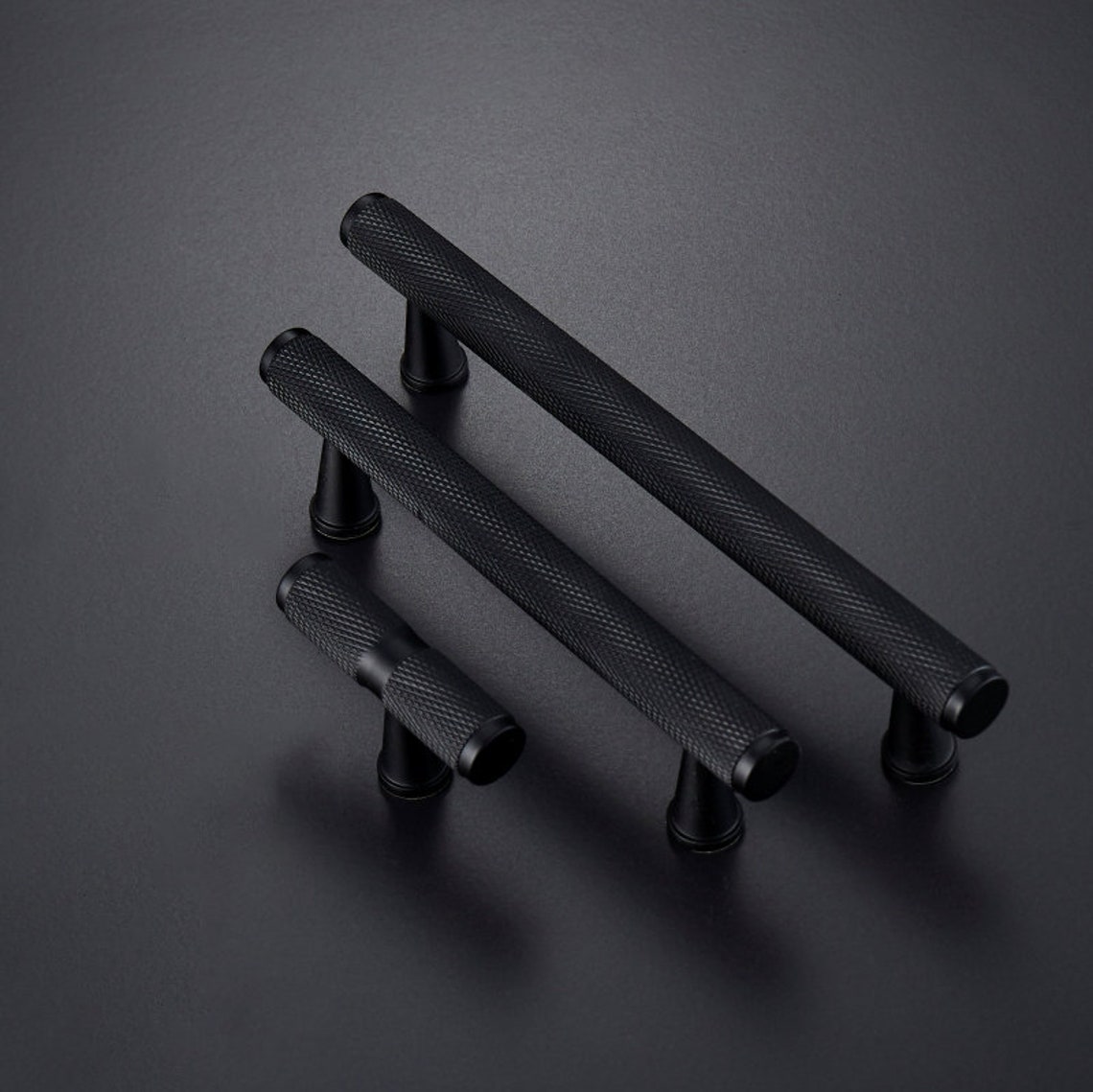Black Knurled Brass Pull Knurled Handles Solid Etsy