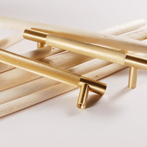 Knurled - Textured Solid Brass Drawer Pulls - Cabinet Handles, Kitchen Hardware