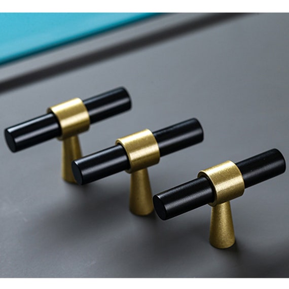 Modern Brass T Bar Pull Handles Solid Brass Bar Etsy
