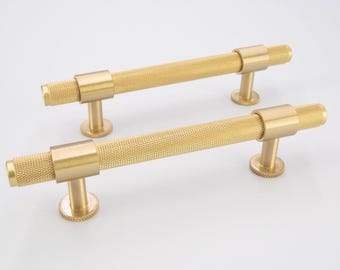 Brass Antique Style Cabinet Pulls: Modern Drawer Knobs, Textured Knurled Drawer Pulls for Cabinets and Drawers