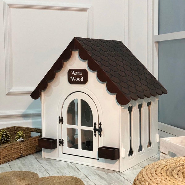 Casa de perro moderna, casa de madera para mascotas, cama para perros de interior, jaula para perros, perrera para perros, casa de madera para perros, casa para mascotas, muebles para mascotas, muebles para perros,