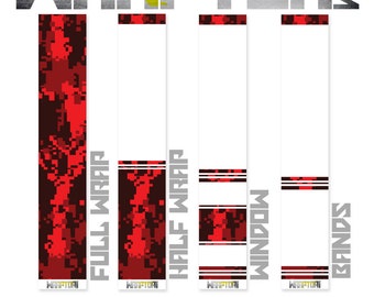 Archery Arrow Wraps - Red Digital Camo - Pack of 13 Wraps