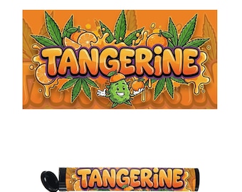 Tangerine Pre-Roll Labels | 116mm Cali Tube Stickers – High-Gloss Vinyl