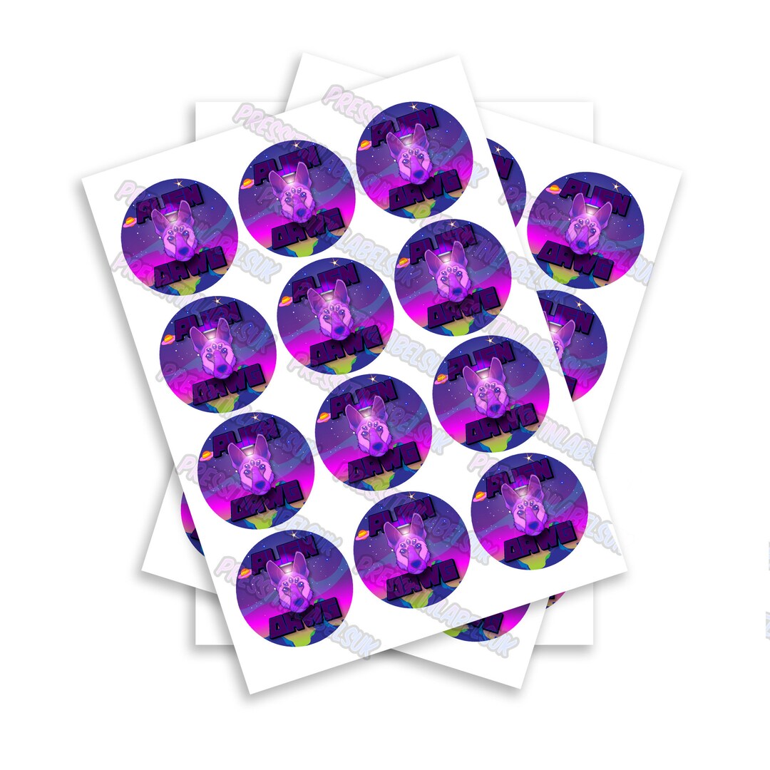 Alien Language Sticker Lables Alien Dawg Sticker Labels - High Gloss - Pop Top Slap Stickers ...