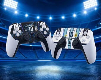 Argentina World Cup 2026 PS5 Controller Skin, Personalised DualSense Vinyl Wrap, Custom Name & Number, Home and Away Kit, Football Gift