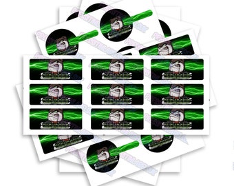 Chemdawg Sticker Label Set - High Gloss - 2oz Tamper Proof Glass Jar Labels - Includes a Includes Lid & Side Label Stickers