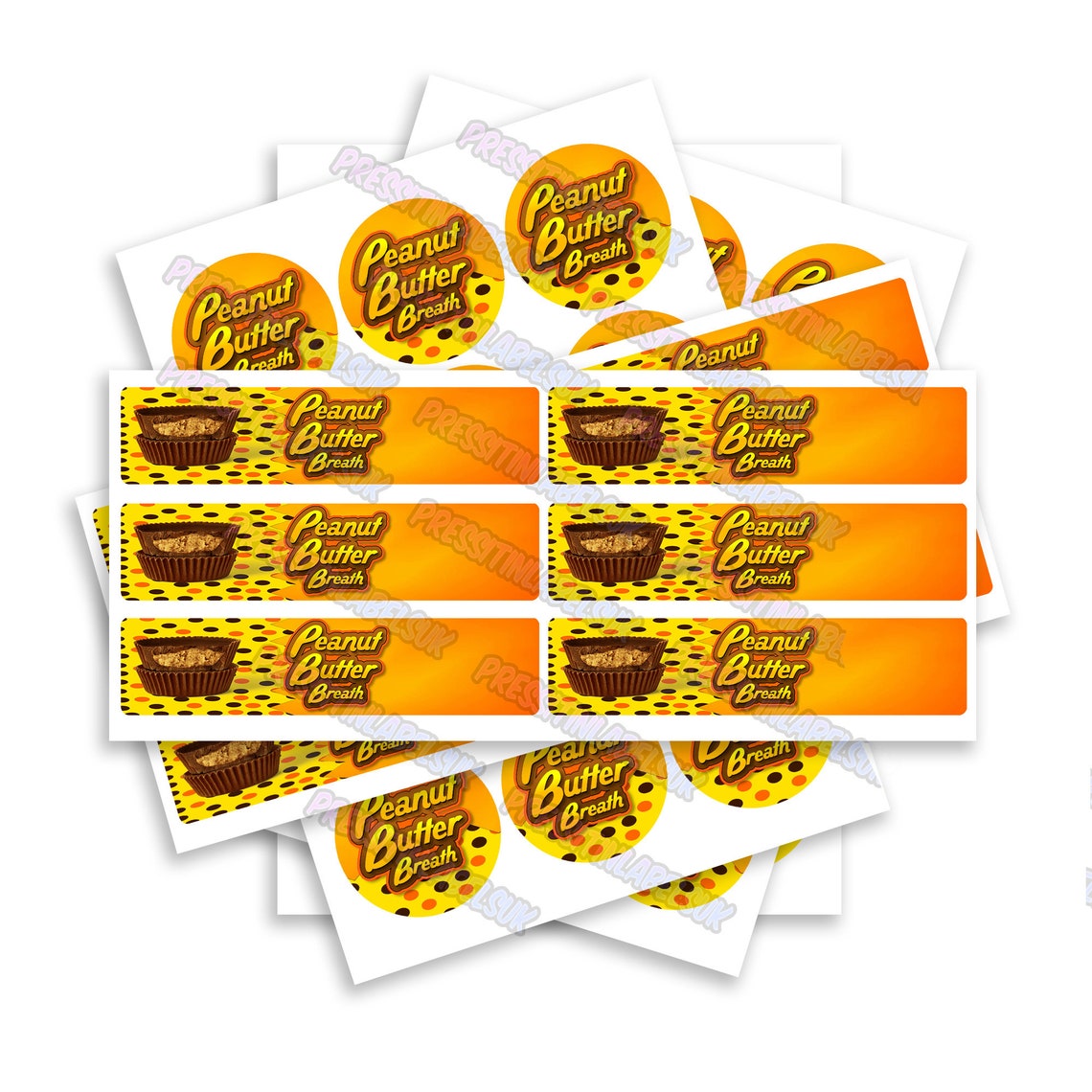 Peanut Butter B Sticker Label Set High Gloss 2oz Glass Jar Etsy