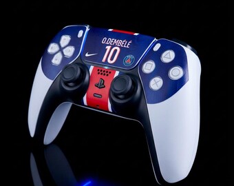 PSG Home 2026 PS5 Controller Skin, Personalised DualSense Vinyl Wrap, Custom Name & Number, Football Gift for Gamers, UK Made