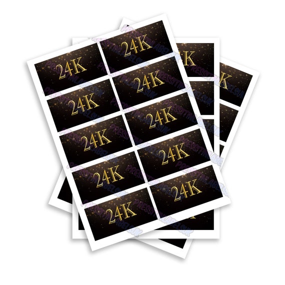 24K Pre Roll Sticker Labels High Gloss Multiple Sizes Bulk