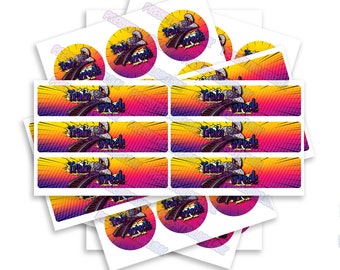 Train Wreck Sticker Label Set - High Gloss - 2oz Glass Jar Labels - Includes a Includes Lid & Side Label Stickers