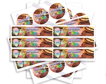 Ice Cream C Sticker Label Set - High Gloss - 2oz Glass Jar Labels - Includes a Includes Lid & Side Label Stickers