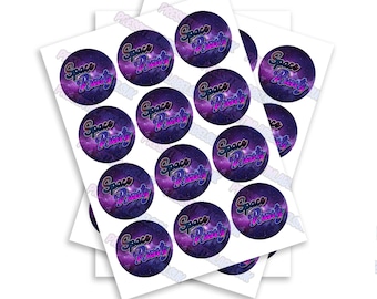 Space Rtz Sticker Labels - High Gloss - Pop Top Slap Stickers - Circular Sticker - Slap Stickers
